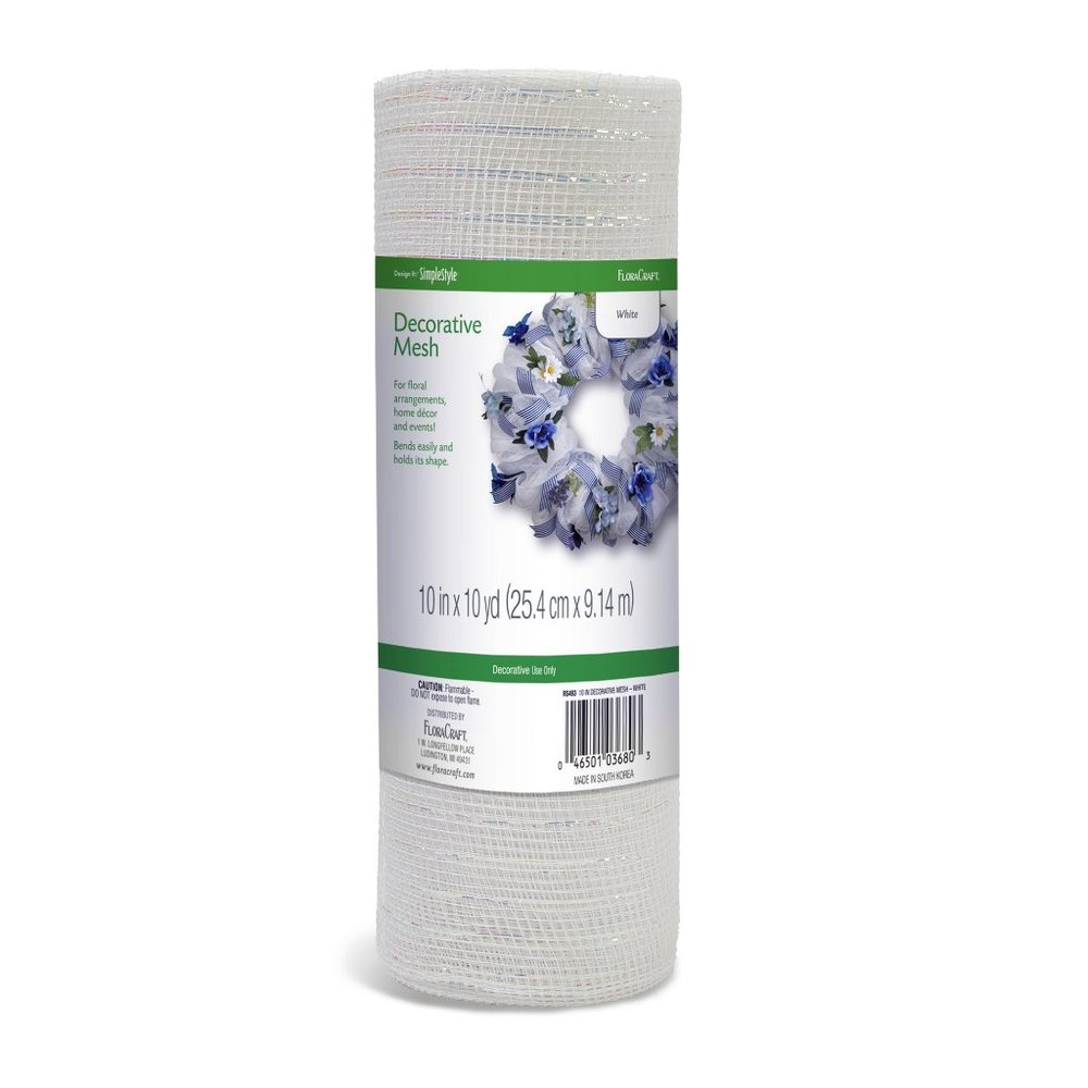 Metallic Mesh 10"X10Yds White 2-Pack